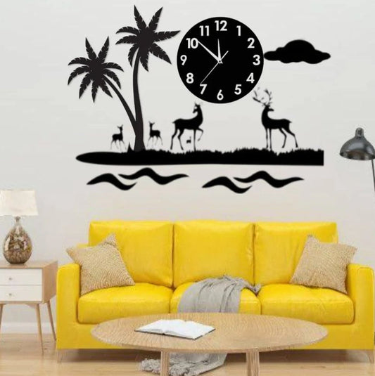 3D Deer Wall Clock Acrlic Wall Decore Product Description