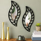Pcs Small Mirror Wall Decor Mounted Art Leaf Mirror