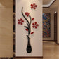 Acrylic 3D Vase plum wall stickers living room bedroom TV