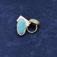Turquoise Oval Crystal Statement Ring